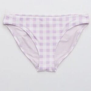 Aerie • NWT Purple Gingham Plaid Bikini Bottom